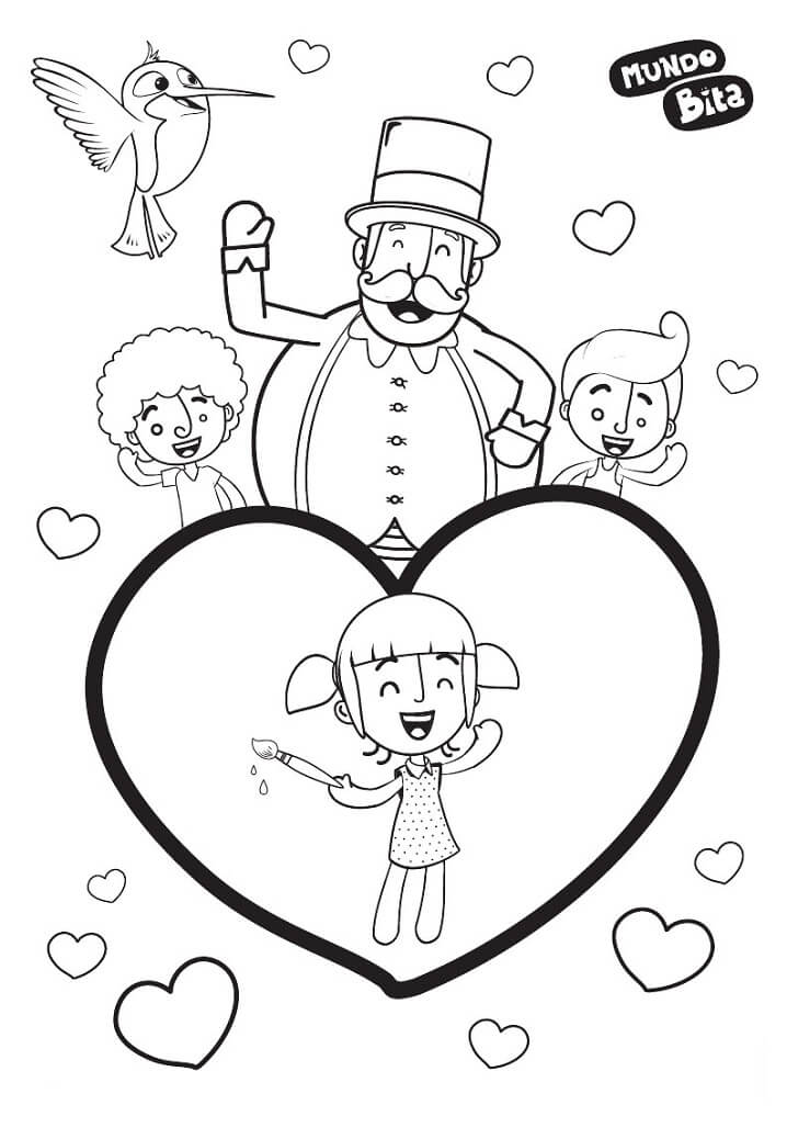 Desenho de Mundo Bita Infantil para Colorir