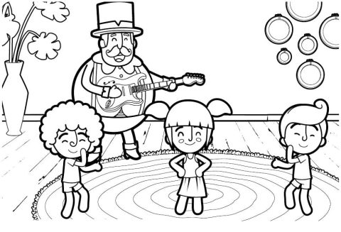 Desenho de Mundo Bita para Colorir Tinta Guache