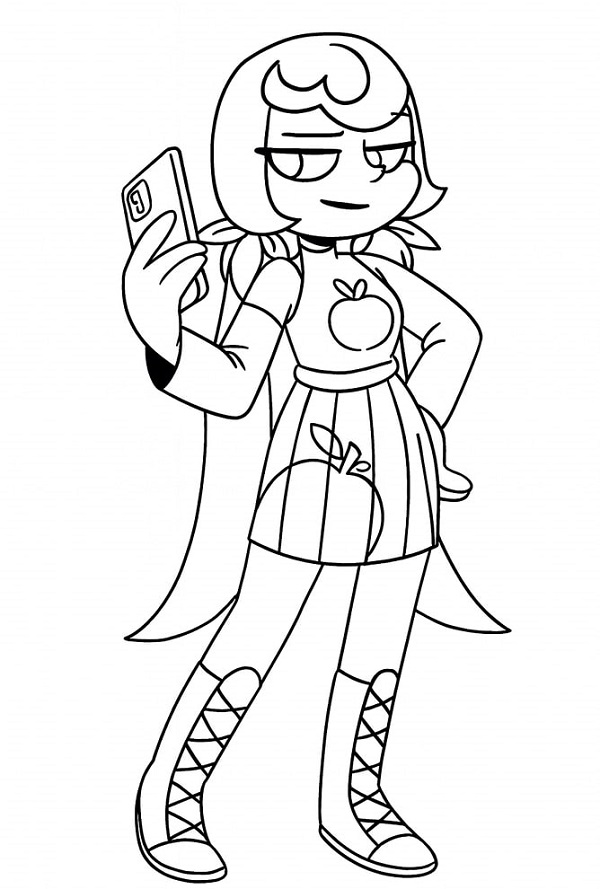 Desenho de Violet Mundo Torajo para Colorir