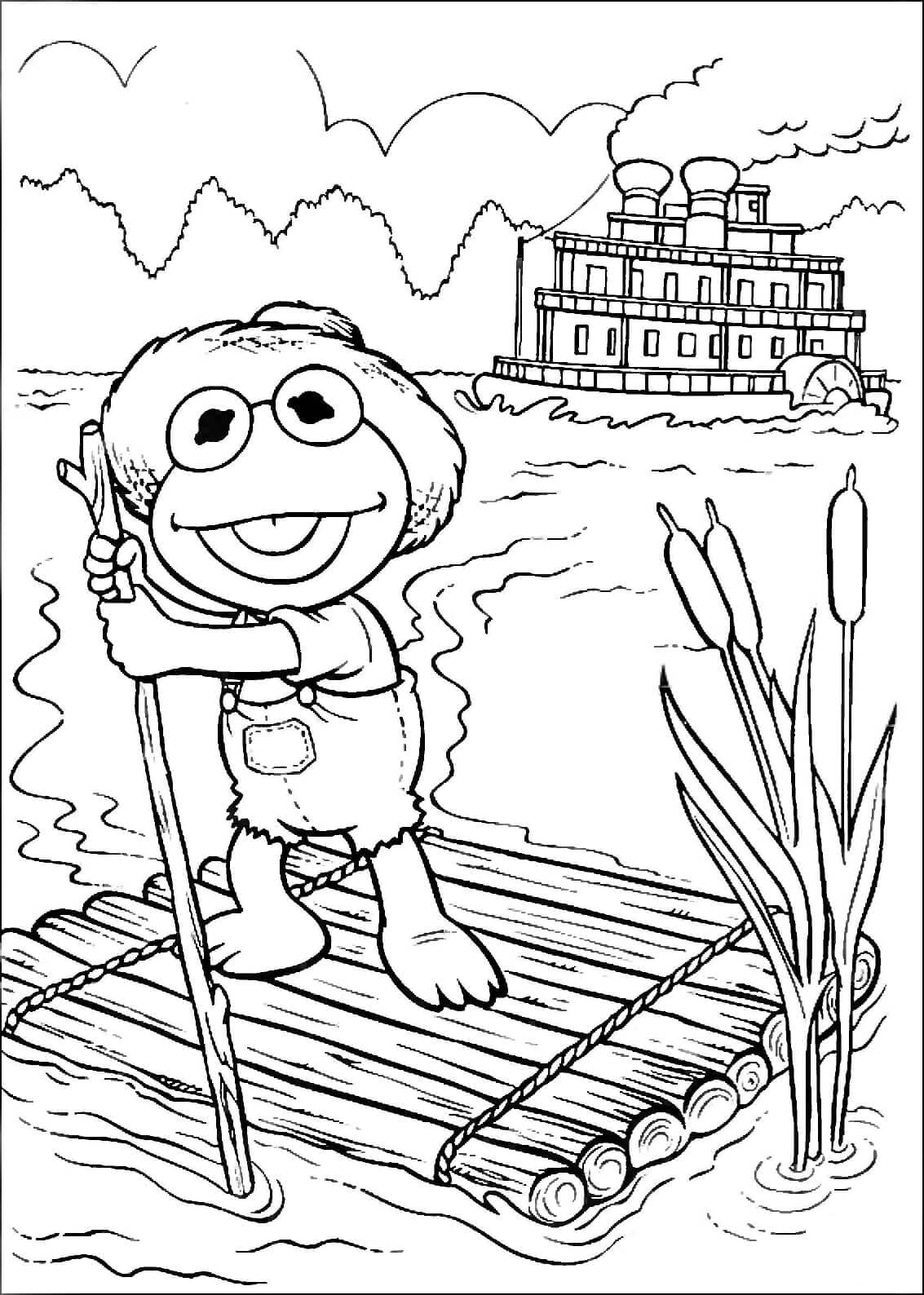 Desenho Bebê Caço o Sapo para Colorir