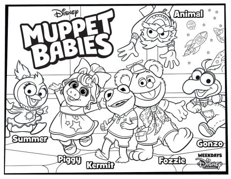 Desenho de Muppet Babies Pintura lápis de Cor