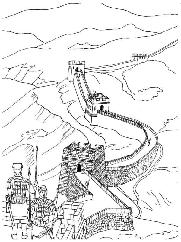 Desenho de a Grande Muralha da China para Colorir