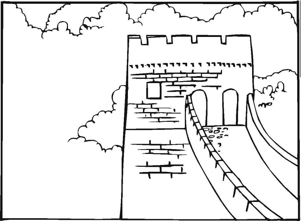 Desenho de a Muralha da China para Colorir