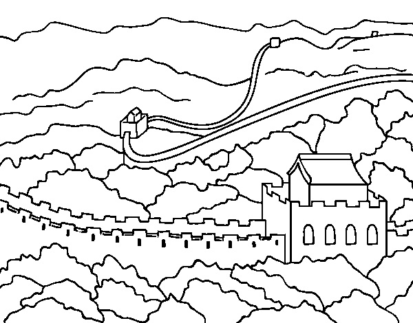 Desenho de Grande Muralha da China Grátis para Colorir