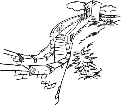 Desenho de Muralha da China para Colorir