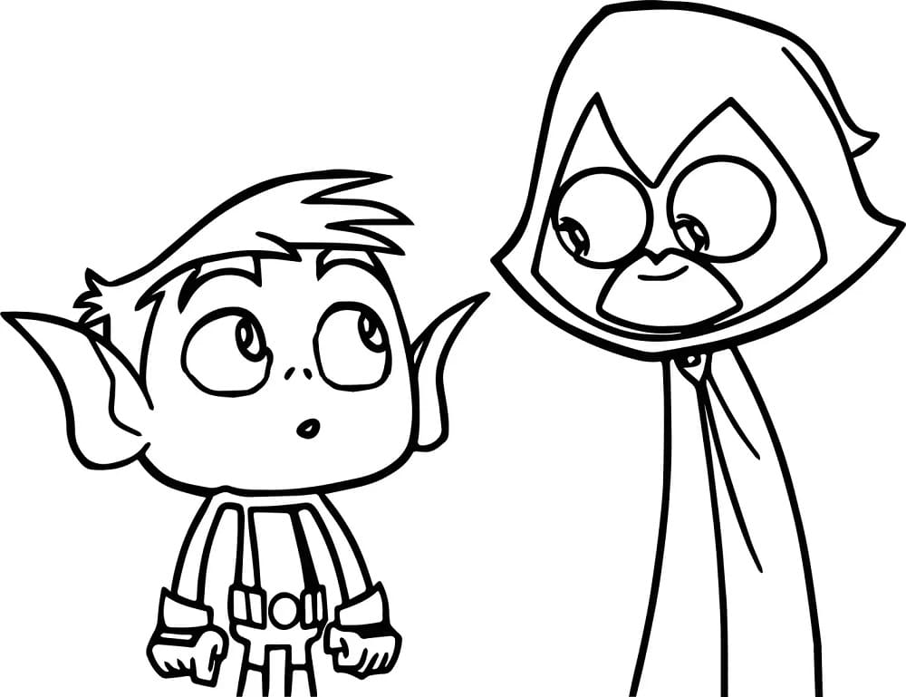 Desenho de Mutano e Ravena para Colorir
