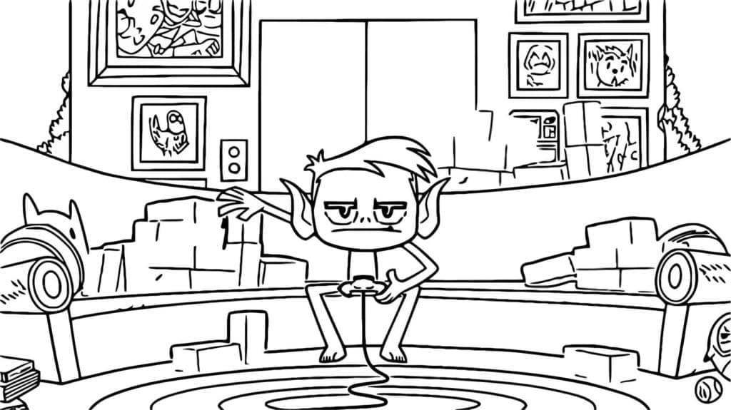 Desenho de Mutano os Jovens Titãs em Ação para Colorir