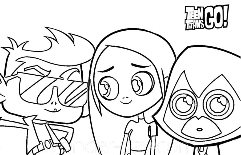 Desenho de Mutano Ravena e Terra de Jovens Titãs para Colorir