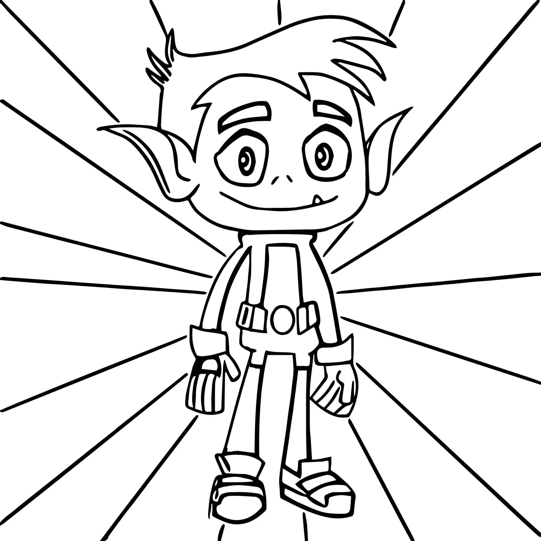 Desenhos de Mutano (Beast Boy) Jovens Titãs para Colorir