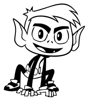 Desenho de Os Jovens titãs em ação Mutano para Colorir