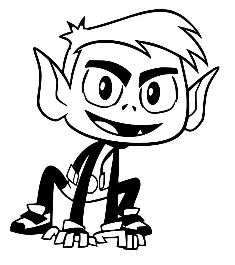 Desenho de os Jovens Titãs em Ação Mutano para Colorir