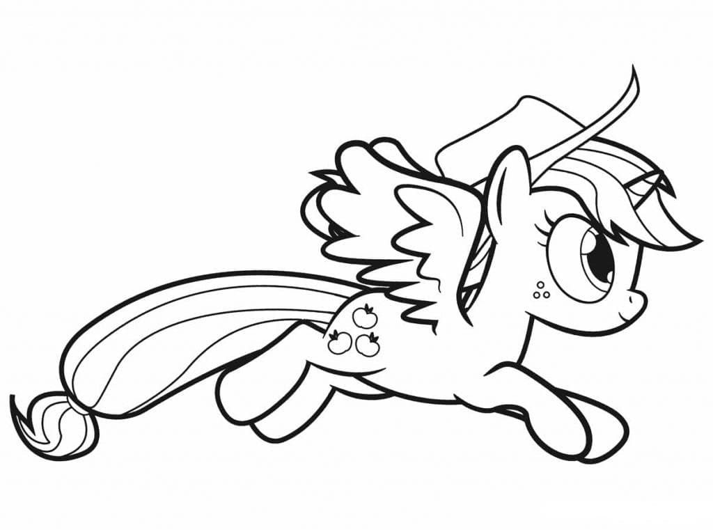 Desenho de Applejack Correndo para Colorir