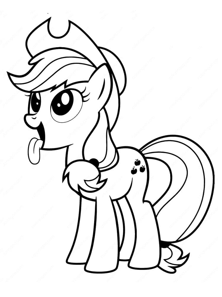 Desenho de Applejack Engracada para Colorir
