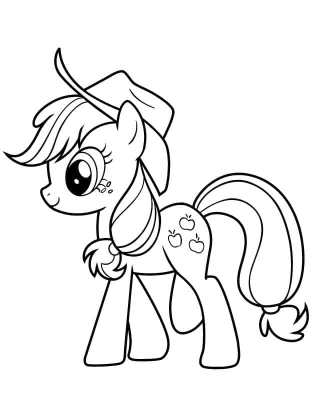 Desenho de Applejack Fofa para Colorir