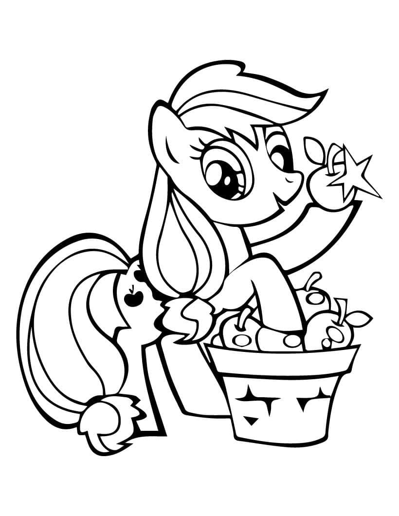 Desenho de Applejack Muito Fofa para Colorir