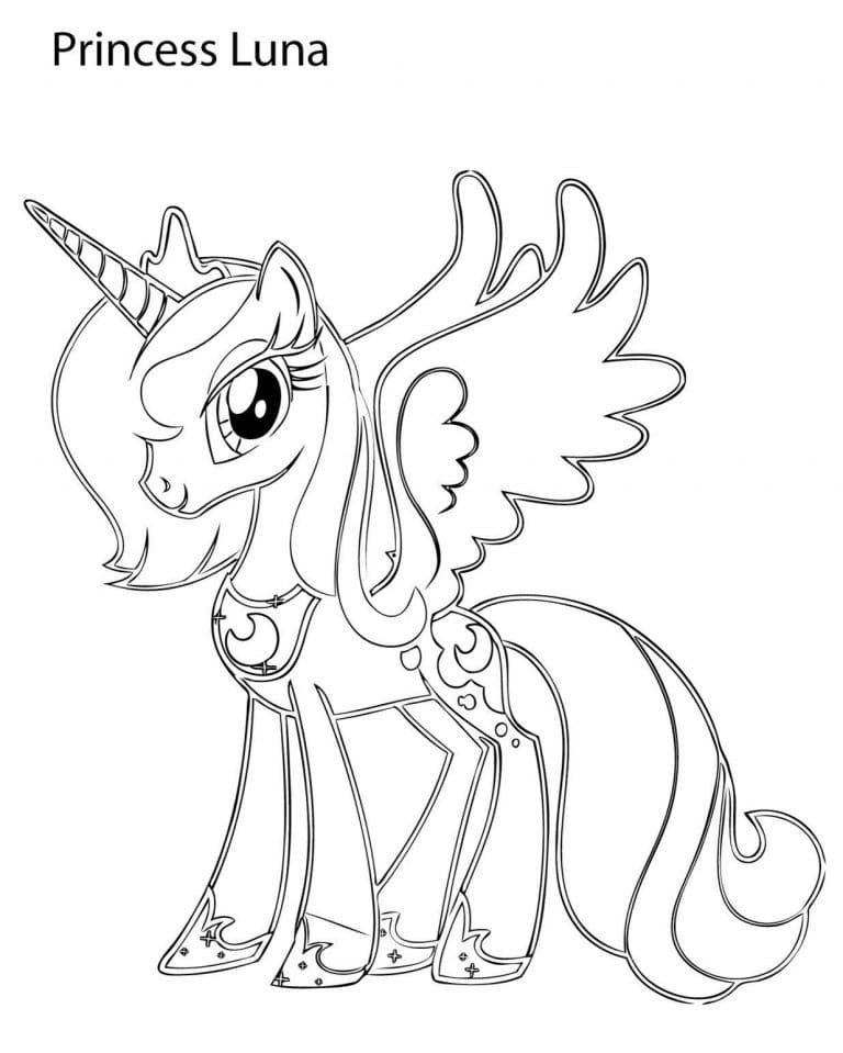 Desenho de Bela Princesa Luna para Colorir