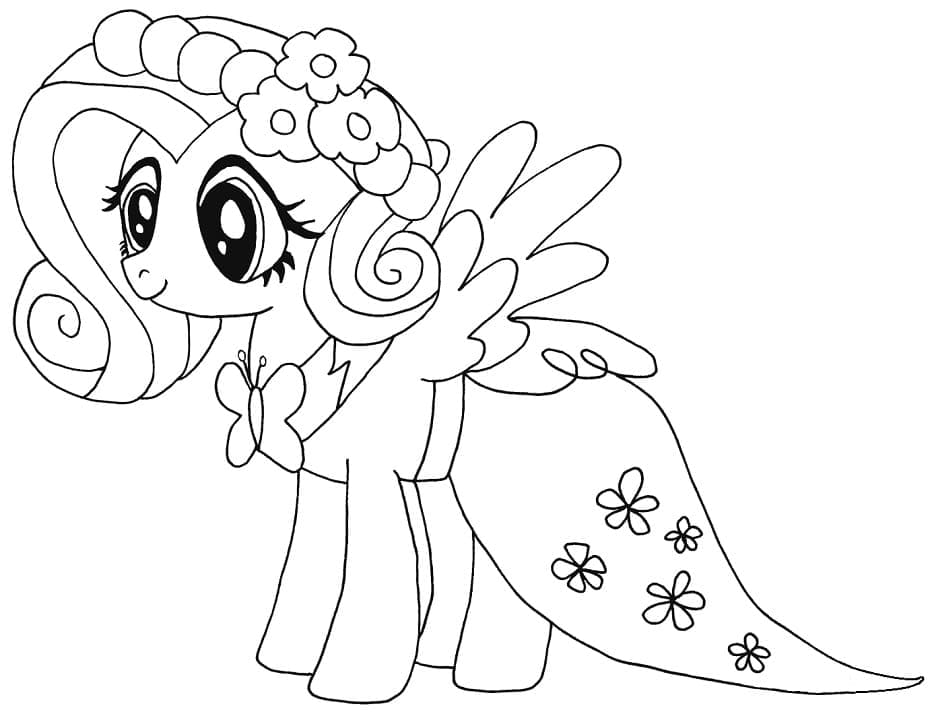 Desenho de Fluttershy Fofa para Colorir