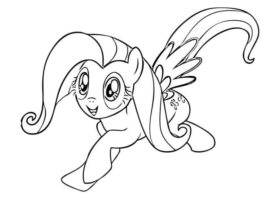 Desenho de Fluttershy Hilariante para Colorir