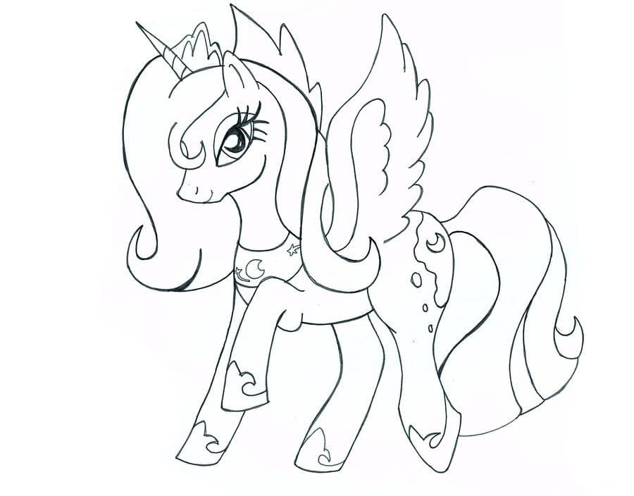 Desenho de My Little Pony Luna para Colorir