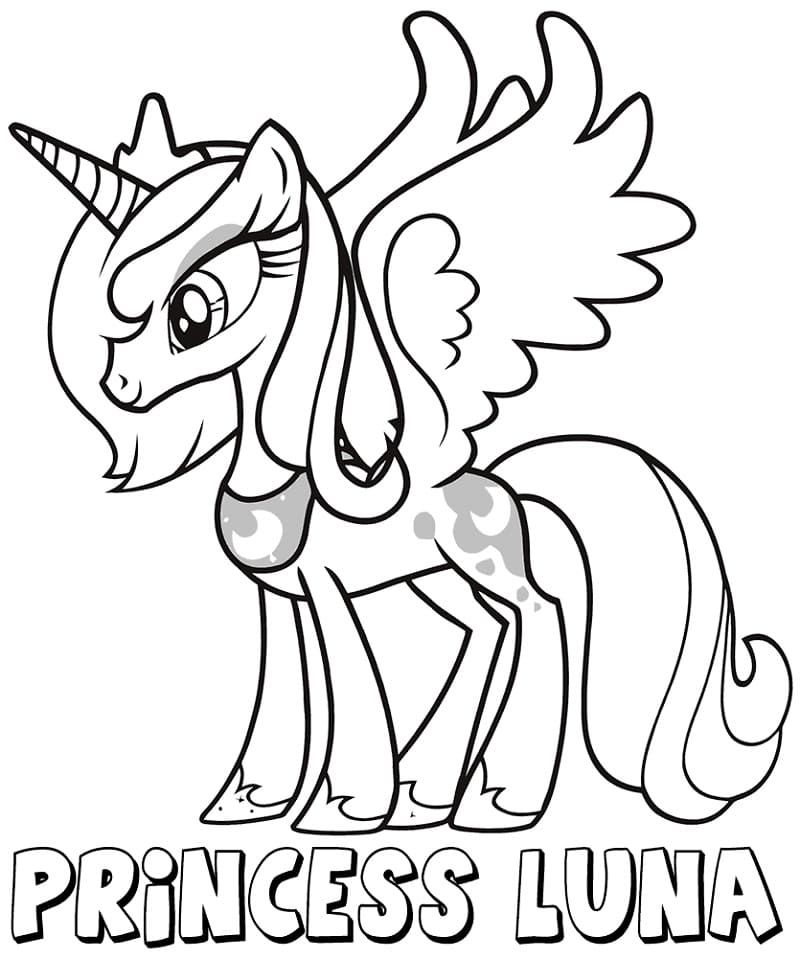 Desenho de Princesa Luna Fofa para Colorir