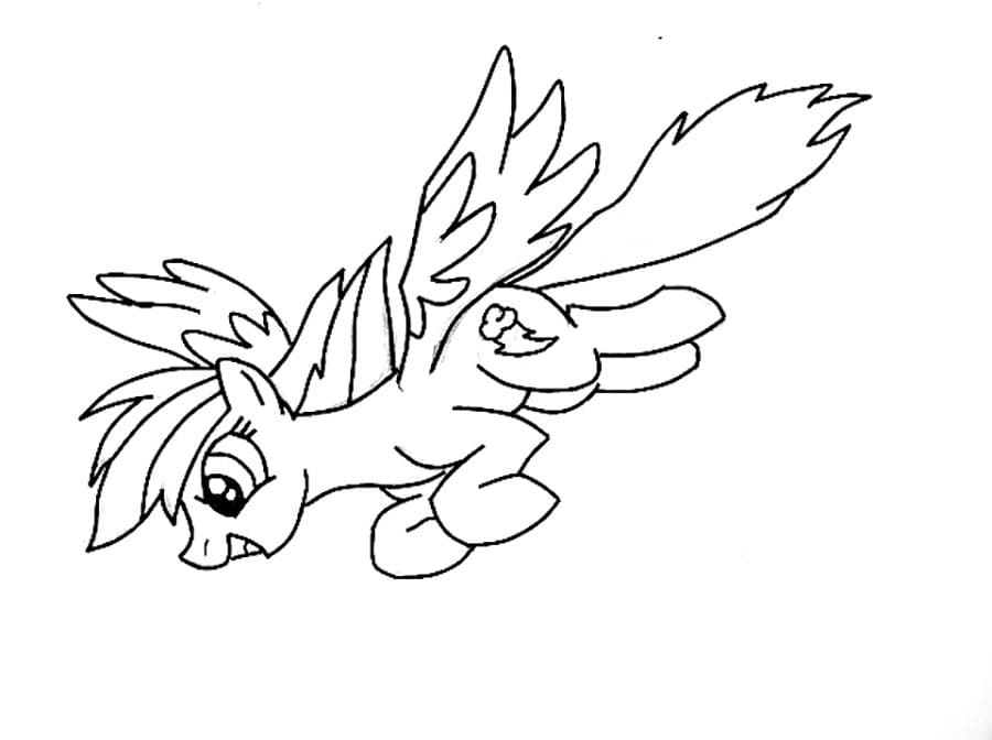 Desenho de Rainbow Dash Figuras para Imprimir