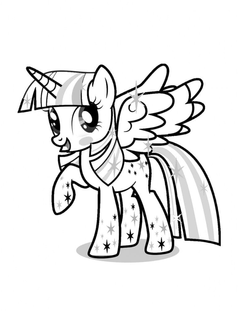 Desenho de Twilight Sparkle Muito Bonita para Colorir