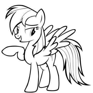 Desenho Rainbow Dash Engracada para Colorir