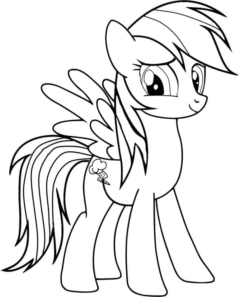 Desenho Rainbow Dash Feliz para Colorir