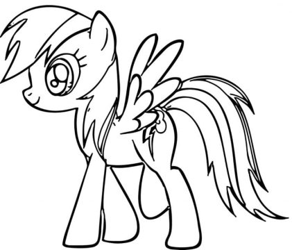 Desenho Rainbow Dash Fofa para Colorir