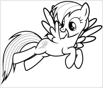 Desenho Rainbow Dash Voando para Colorir