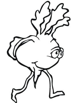 Desenho Nabo Andando para Colorir
