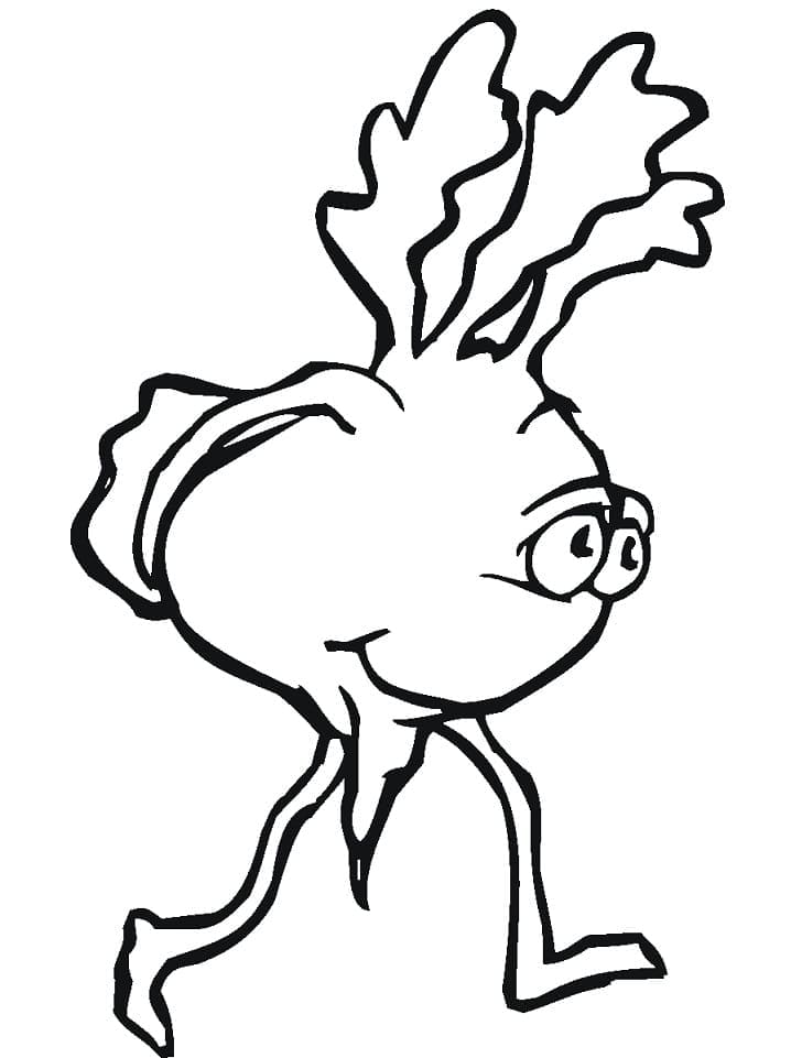 Desenho Nabo Andando para Colorir