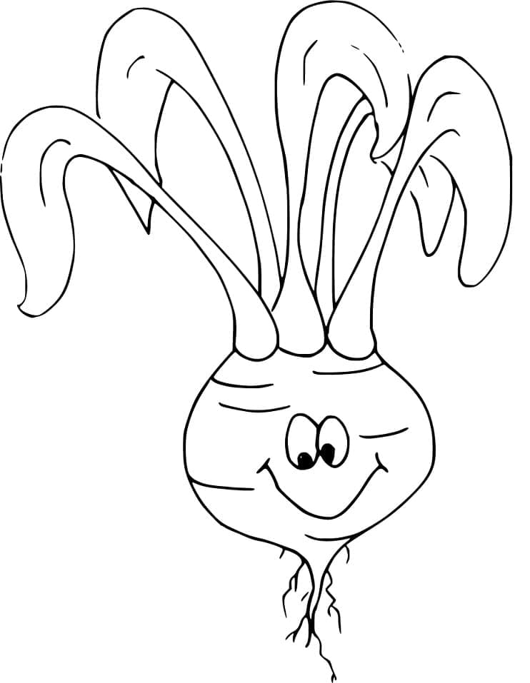 Desenho Nabo Feliz para Colorir