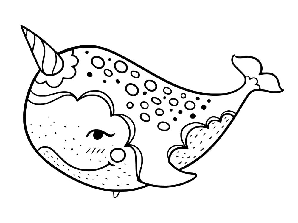 Desenho de Adorável Narval para Colorir