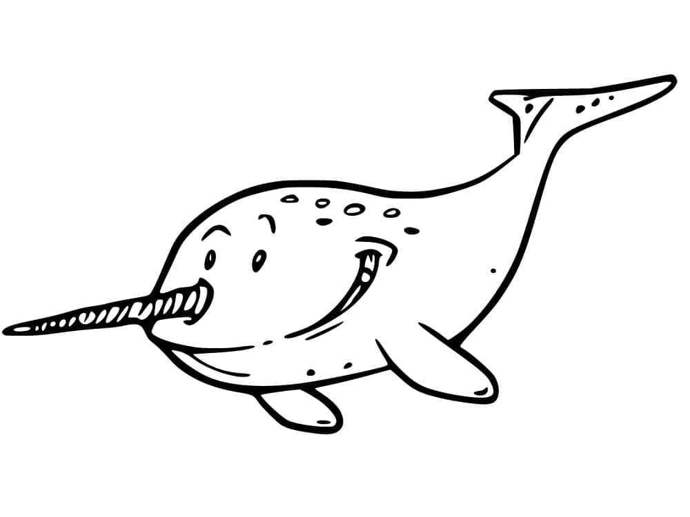 Desenho de Narval de Desenho Animado para Colorir