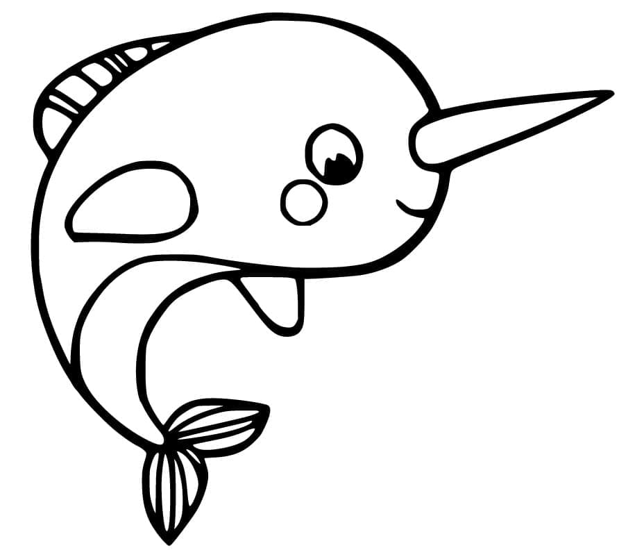 Desenho de Pequeno Narval para Colorir