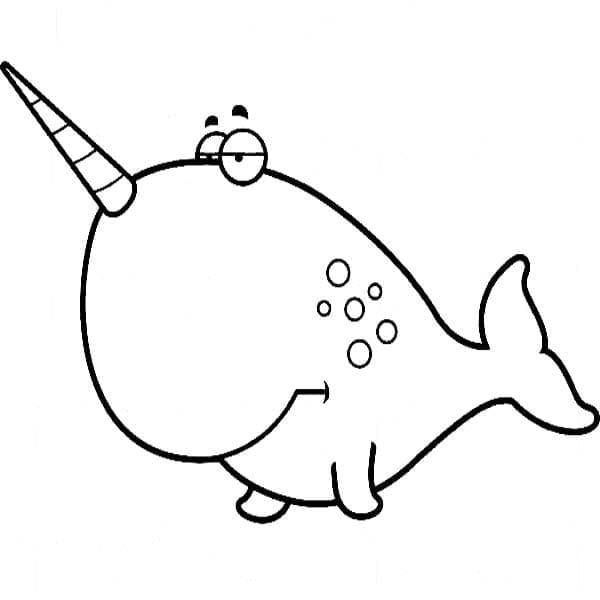 Desenho de um Narval Irritado para Colorir