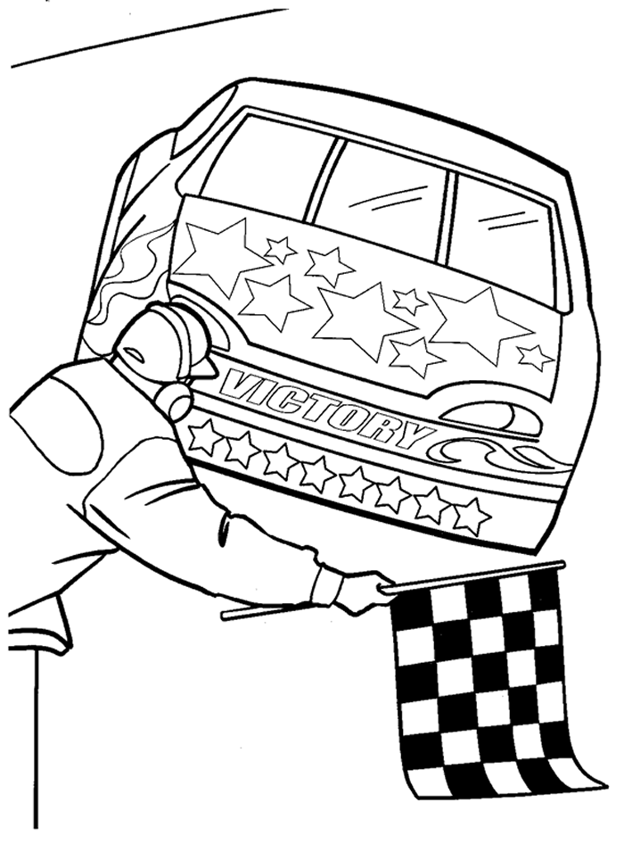 Desenho de Carro da Nascar Vencendo para Colorir Download