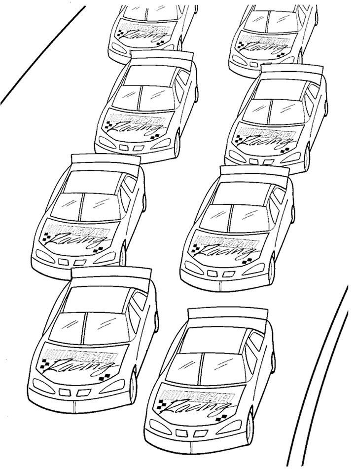 Desenho de Largada de Corrida Nascar para Imprimir Imprimivel