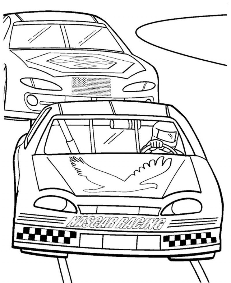 Desenho de Nascar Carro para Colorir Pdf