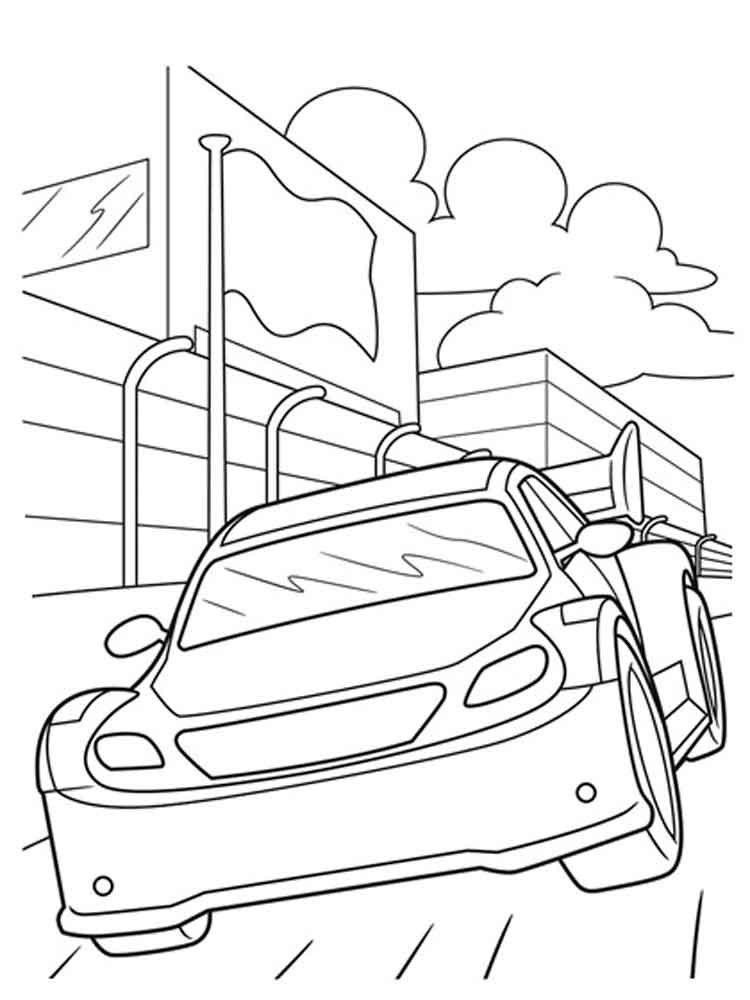 Desenho de Nascar Corrida Oficial para Colorir com Tinta Guache