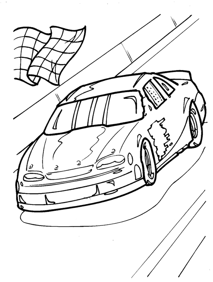 Desenho de Nascar para Colorir com Giz de Cera