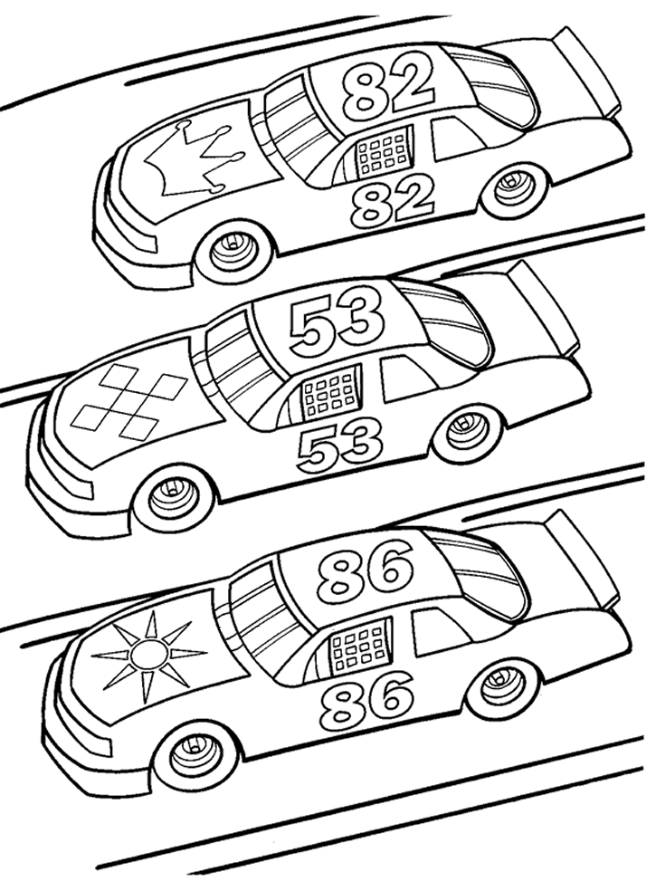 Desenho de Nascar para Colorir Imprimivel