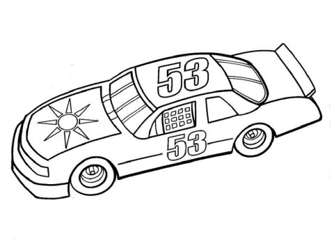 Desenho de Nascar para Imprimir e Colorir