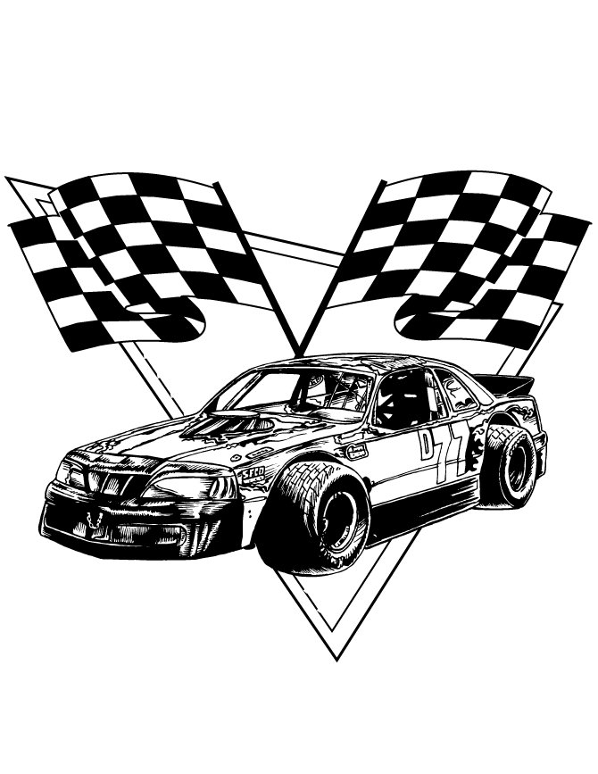Desenho de Nascar para Pintar com Lápis de Cor