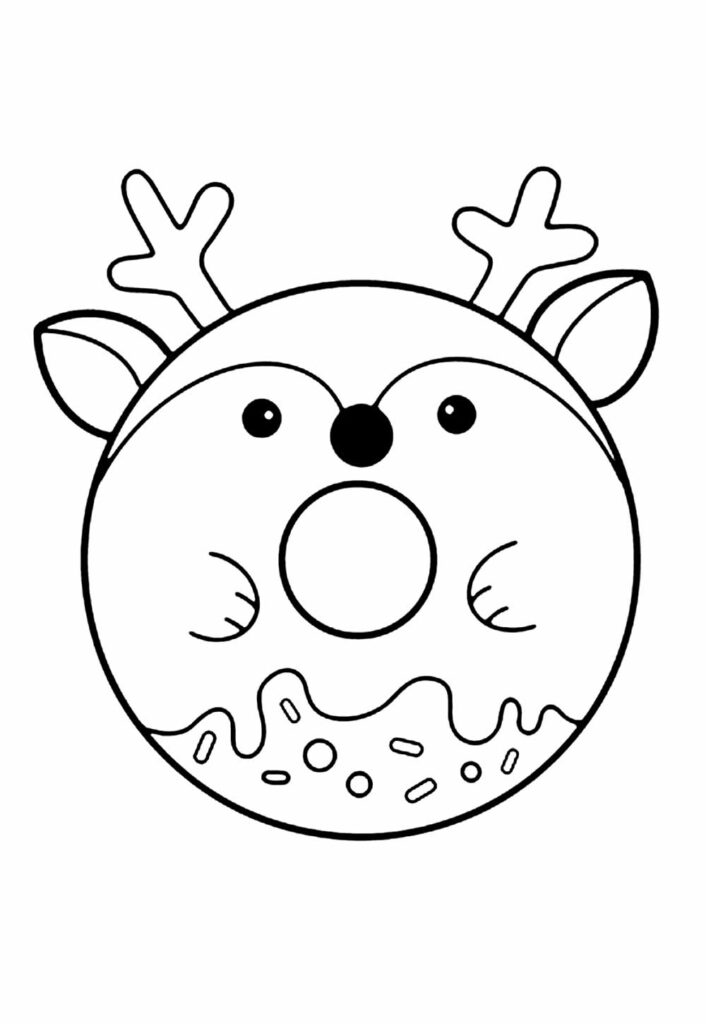 Desenho de Natal Kawaii Figuras para Imprimir