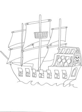 Desenho de Navio Pirata para Colorir Online