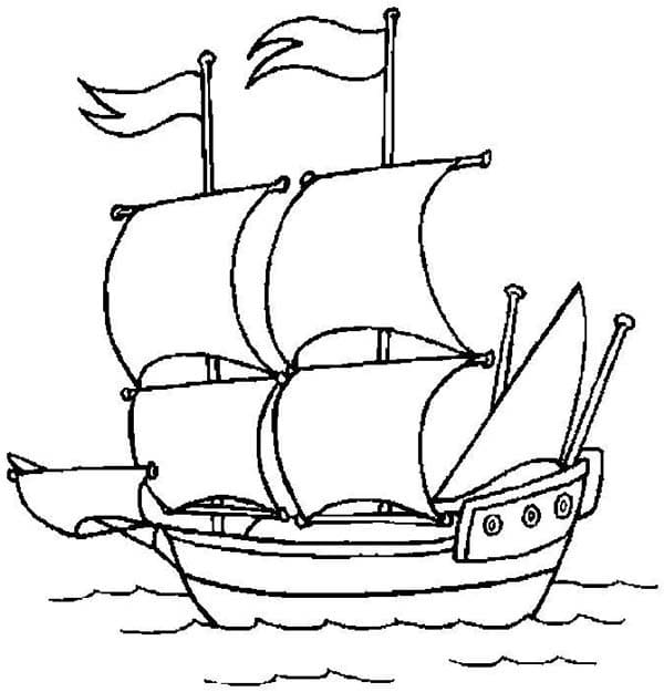 Desenho de Navio Pirata para Imprimir