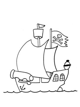 Desenho de Navio Pirata para Pintar grátis