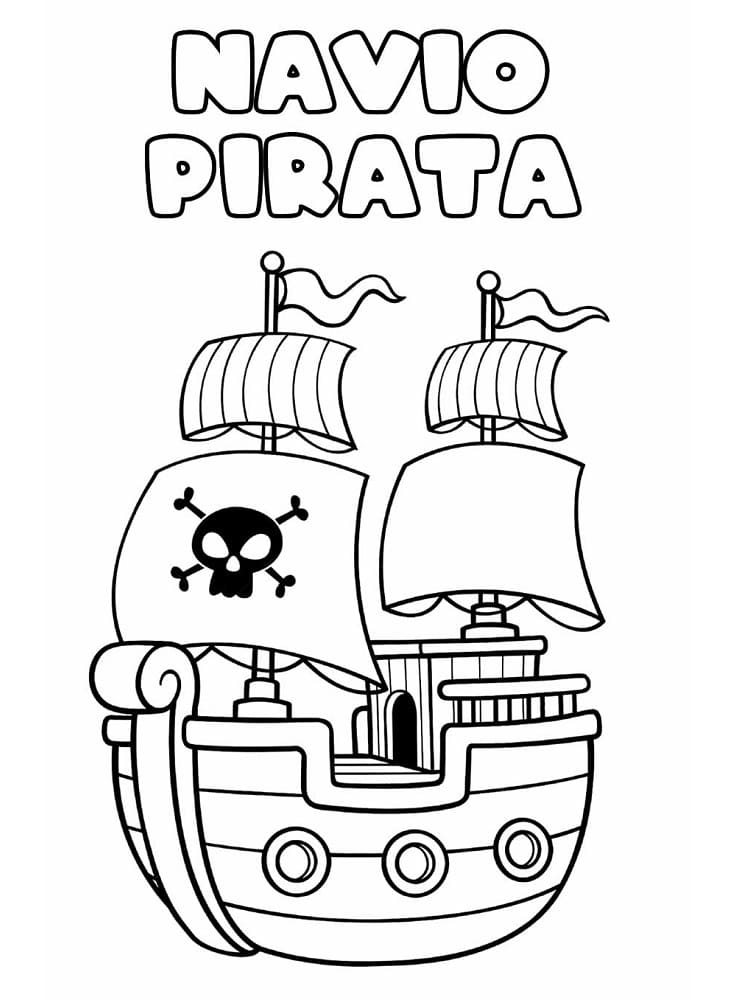 Desenho de Navio Pirata para Pintar